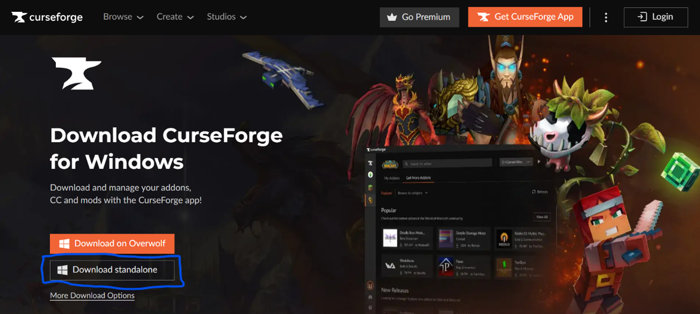 CurseForge download page